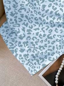 Resyla Women's Leopard Print Fitted Round Neck T-Shirt, Versatile & , Spring/Summer New Arrival - Multicolor - View 3