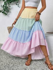 Tween Girls Casual Ditsy Floral Patchwork Skirt - Multicolor - View 3