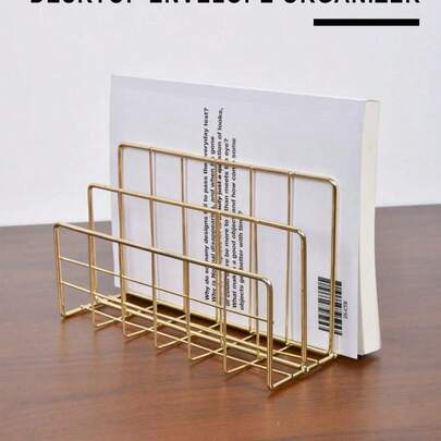 1/2件装金属丝桌面邮件整理架，坚固耐用，可收纳信件、邮件、书籍、明信片、宣传册、文件、办公用品等，桌面储物架，文件分类架