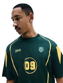 SUMWON Men's Retro Style Soccer Jersey T-Shirt With Number 09 Print And Team Design - Green - View 3