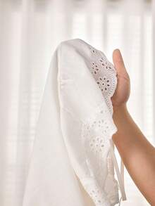 Ocili Áo ngủ hai dây thêu rỗng màu trơn dành cho nữ, váy ngủ nữ. - trắng - Xem 8