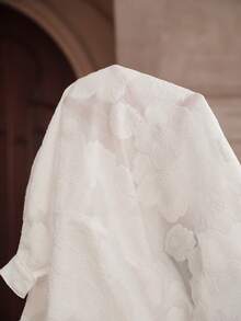 Graceveil Áo sơ mi nữ cổ đứng, chất liệu jacquard, kiểu dáng thường ngày, đa năng. - Màu be - Xem 8