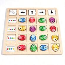 MINKOJA 1Pc Wooden Small Fish For Direction Finding Kindergarten Early Childhood Education Enlightenment, Color And Position Awareness, Logical Thinking And Concentration Training Children's Educational Gift Toy - Multicolor - View 6
