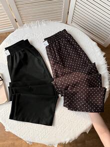 SHEIN EZwear Bộ 2 quần dài dệt kim dành cho nữ, nhiều màu sắc - Nhiều màu - Xem 6