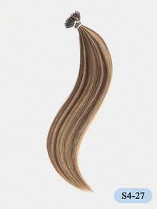 50G/Pack Nano Ring Hair Extensions Real Human Hair Pre-Bonded Micro Beads Natural Straight Texture Mix Color Options Invisible Seamless Application For Salon Looks Easy DIY Micro Links Hairpiece - Multicolor - View 19