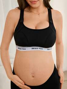 Moonlight&Mama 2026 Hot Selling Women's Minimalist Solid Color Comfortable High-Quality High Cost-Effective Portable Maternity Nursing Bra, Single Pack - Black - View 3