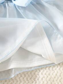 SHEIN Summer New Born Baby Fashionable Princess Bodysuit Dress, Cute Infant Girl Outfit Christening Outfit For Baby Girl Ootd For Baby Girl 0 To 12months Baby Baptism Dress Newborn Baby Girl Dresses Photoshoot Outfit For Baby - Baby Blue - View 5