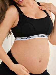 Moonlight&Mama 2026 Hot Selling Women's Minimalist Solid Color Comfortable High-Quality High Cost-Effective Portable Maternity Nursing Bra, Single Pack - Black - View 1