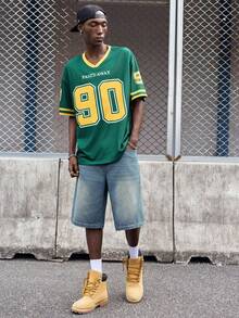 EVRINFINITE Áo thun nam in họa tiết thể thao có thể đảo ngược - màu xanh lá - Xem 3