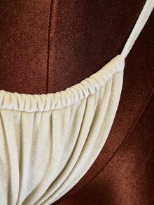 Amplova 女士三角杯串珠刺绣波西米亚风度假背心两件套，绿色，性感前卫 - 杏色 - 查看 8