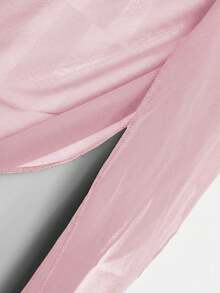 Swim Basics 女士纯色侧系带裹身上衣和迷你裙两件套 - 彩色 - 查看 3