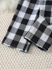 Cozy Pixies 2pcs Baby Boy Colorful Plaid Decor Pocket Round Neck Long Sleeve Pullover Top And Elastic Waist Pants Set - Multicolor - View 8