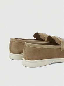 Sleekvia Giày lười nữ đế bằng da lộn kiểu dáng mới năm 2026 - Màu Khaki - Xem 4