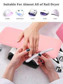 Reposabrazos de uñas ajustable en forma de U, de piel sintética blanca, soporte ergonómico para manos de técnico de uñas para salón profesional de manicura y pedicura, reposabrazos portátil para arte de uñas con gel, acrílicos y extensiones de uñas, base antideslizante, fácil de limpiar, altura y ángulo ajustables, regalo perfecto - Multicolor - Ver 6
