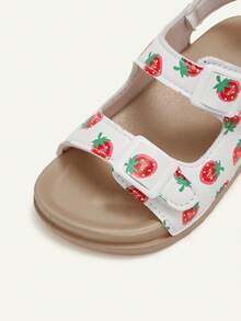 Cozy Pixies 1 Đôi dép xăng đan đế mềm nhẹ, thời trang mùa hè, họa tiết dâu tây, dễ thương, dành cho bé gái. - trắng - Xem 5