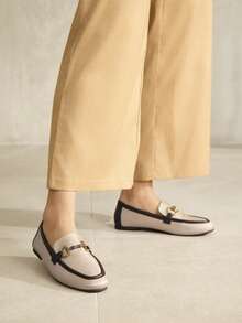 MOTF PREMIUM 女士舒适休闲方头平底鞋，适合新年假期、春季、春假、复活节和圣诞节穿着。 - 淡粉 - 查看 8