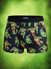 TEENAGE MUTANT NINJA TURTLES | SHEIN 男童卡通印花休闲舒适平角内裤 - 綠色 - 查看 7
