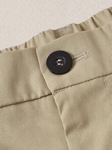 Mercer Haus Men's Casual Solid Color Shorts, Summer , Suitable For Summer Tropical Holiday Vacation In Hawaii. - Khaki - View 3