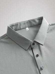 Officeau 男士夏季无缝透气 Polo 衫，轻便商务休闲正装 - 綠色 - 查看 4
