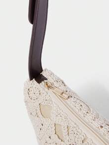 SHECARRY 女士腰包、斜挎包、碎花包、波西米亚风、夏季沙滩包、旅行必备、邮轮必备、女士度假装、钩针编织套装（图案随机） - 杏色 - 查看 8