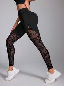 Velisys Quần legging thể thao dáng ôm, cạp cao, mỏng nhẹ, thoáng khí, thích hợp cho hoạt động thường ngày. - màu đen - Xem 4
