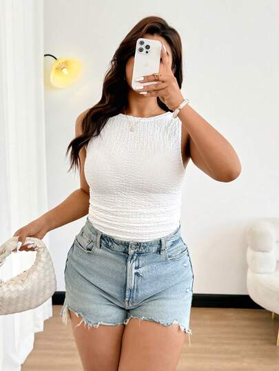 Easura Plus Size Jacquard Knit Pullover Sweater Vest