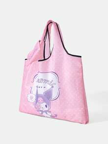 HELLO KITTY AND FRIENDS | SHEIN 时尚学院徽章图案大容量手提包 - 粉白色 - 查看 2