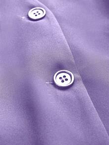 EMERY ROSE Chaleco de traje de unicolor para uso casual y de oficina - Morado - Ver 3