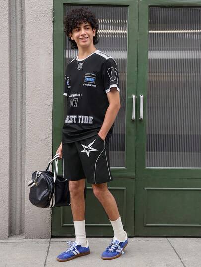 Open Phase 男士休闲短裤，纯色条纹图案沙滩短裤，Emo风格，2000年代风格，复古美式，男女皆宜，宽松版型夏季服装——适合日常穿着和夏季度假穿着。