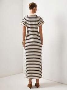 Briarwyn 女士休闲条纹开衩连衣裙 - 彩色 - 查看 8