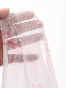 FRIFUL 女士白色网纱衬衫，饰有通体蝴蝶结印花 - 粉色 - 查看 6