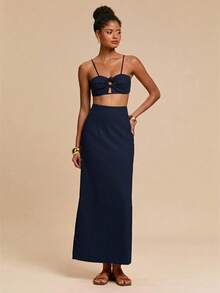 Travachic Women Midi Dresses - Navy Blue - View 5