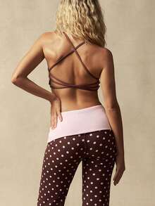 VARSIVA Women's Contrast Color Criss-Cross Back Everyday Fitness Sports Bra - Multicolor - View 4