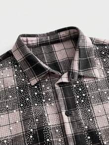NEON BLANC Men's Plaid Single-Breasted Casual Versatile Daily Wear Short Sleeve Shirt - Pink - View 3