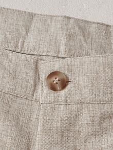 Mercer Haus Traje casual de hombre con chaqueta y pantalones de unicolor - Caqui - Ver 8