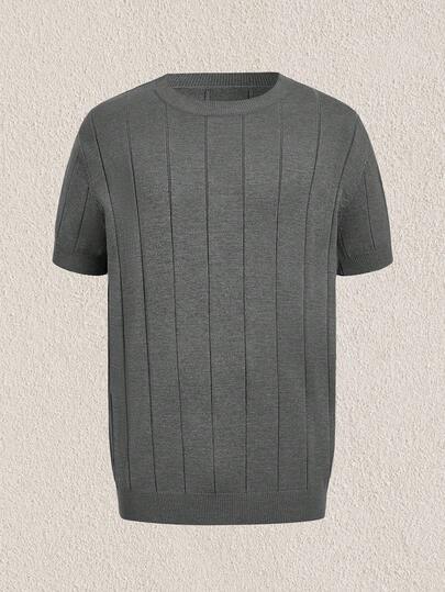 Mercer Haus 男士休闲纯色短袖针织上衣，适合夏季在夏威夷热带地区度假穿着。