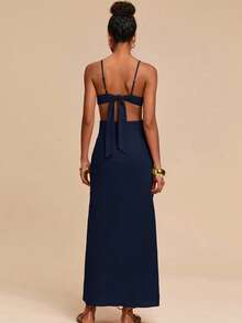 Travachic Women Midi Dresses - Navy Blue - View 2
