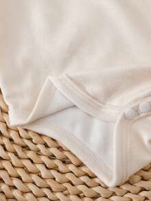 SHEIN Bộ áo liền quần và quần in hình khủng long cho trẻ sơ sinh - Màu Khaki - Xem 7