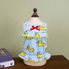 PETSIN 狗狗服装、猫咪服装、动物裙装、宠物春夏新品系列、幼犬连衣裙、公主风百搭连衣裙、条纹印花、小型动物服装、清凉防晒霜 - 彩色 - 查看 21