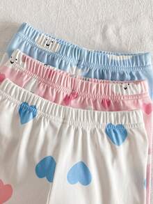 Genkimix Kids 6件套女童短袖修身云朵爱心印花睡衣套装，3套单独出售 - 彩色 - 查看 5