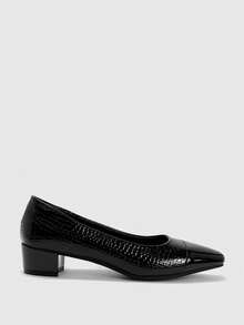 CUCCOO BIZCHIC 简约时尚百搭石纹厚底女鞋 - 黑色 - 查看 1