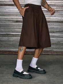 AXEPEAK Men's Loose Bermuda Shorts, Lightweight & Comfortable, Pleated Design, Suitable For Spring/Summer - Brown - View 4