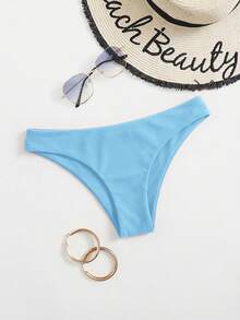 Swim Basics Women's Solid Color Sexy Bikini Bottom - Baby Blue - View 5