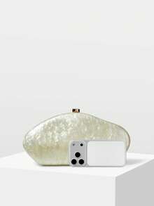 MOTF Túi xách dự tiệc dành cho nữ, túi cầm tay sang trọng cho tiệc tùng và hẹn hò. - Màu trắng - Xem 4