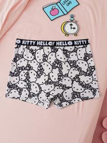 HELLO KITTY AND FRIENDS | SHEIN 男士字母腰带休闲平角内裤 - 咖啡棕 - 查看 2