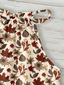 SHEIN LUNE Camiseta de mujer con cuello halter, con estampado floral vintage, adecuada para primavera y verano - Multicolor - Ver 3