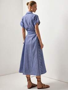 Briarwyn 女士条纹休闲派对长裙 - 藍色 - 查看 2