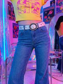 Joivida 1Pc Heavy-Duty Embellished Cute Pattern Belt Sweet & Edgy Y2K Style Dopamine Fashion Accessory - Multicolor - View 15