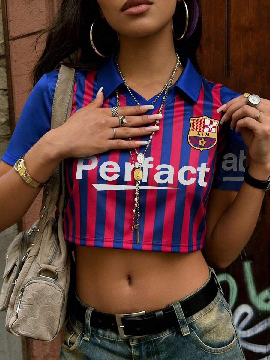 Rovax Short V-Neck Fitted Raglan Sleeve Top - Multicolor - View 1