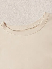Mercer Haus Men's Street Style Round Neck Short Sleeve Basic Casual T-Shirt , Suitable For Summer Tropical Holiday Vacation In Hawaii. - Apricot - View 5